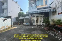 ĐẤT ĐẸP – GIÁ TỐT – CHÍNH CHỦ CẦN BÁN ĐẤT THỔ CƯ Đường Mã Lò, P.Bình Hưng Hòa