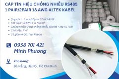 Cáp tín hiệu RS485 1 Pair/ 2 Pair 18AWG chống nhiễu – Giá tốt, sẵn kho Đà Nẵng