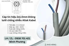 Cáp tín hiệu 2x1.0mm không lưới chống nhiễu Altek Kabel Đà Nẵng, Hà Nội, Bình Đị