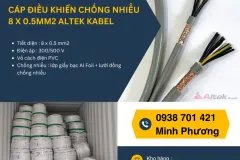 Dây cáp điều khiển có lưới chống nhiễu 8x0.5mm2 giá tốt Đà Nẵng, Nghệ An, Huế