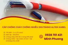 Cáp chống cháy chống nhiễu 2x0.75mm2 Altek Kabel phân phối toàn quốc, giá tốt