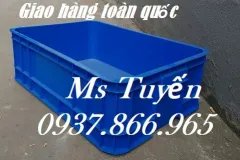 Giá thùng nhựa xanh dương có nắp, thùng nhựa HPDE, thùng nhựa cao 20, thùng