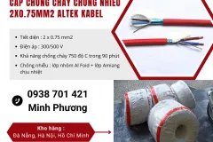 Cáp chống cháy chống nhiễu 2x0.75mm2 Altek Kabel Thanh Hóa, Nghệ An, Hà Tĩnh