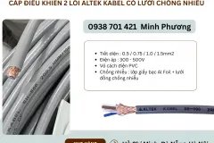 Cáp điều khiển 2 lõi Altek Kabel có lưới chống nhiễu Đà Nẵng, Quảng Bình, Khánh