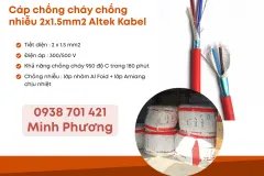 Cáp chống cháy chống nhiễu 2x1.5 Altek Kabel phân phối Đà Nẵng, Hà Nội, HCM