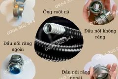 Ống sun sắt bọc nhựa PVC đen luồn dây điện