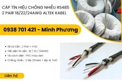 Cáp tín hiệu chống nhiễu RS485 2 pair 18/22/24awg Altek Kabel Đà Nẵng, Huế