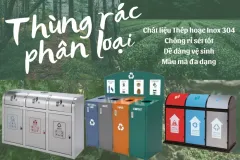 Thùng rác inox chất lượng cao cho phân; loại rác tại Thành phố Hồ Chí Minh