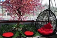 Bàn ghế mây nhựa trang trí ngoại thất