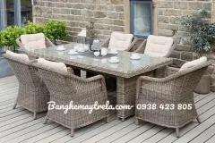 Bàn ghế ăn đan dây nhựa