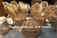 Bàn ghế mây tự nhiên uống trà phòng ngủ