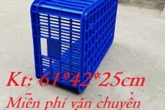 Rổ nhựa chữ nhật công nghiệp, sọt cao 25 đựng rau củ, sọt đựng hải sa