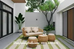Bàn ghế sofa mây nhựa ngoài trời