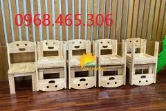 Bàn gỗ  gập chân mầm non, bàn mặt gỗ gập chân mầm non