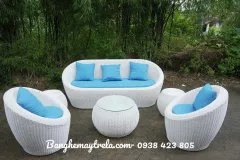 Sofa sò nhựa giả mây phòng khách