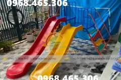 Cầu trượt trẻ em 2 máng trượt, cầu trượt đôi trẻ em