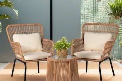 Bàn ghế mây nhựa ban công- Bàn ghế giả mây