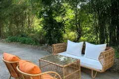 Sofa nhựa giả mây ngoài trời