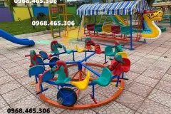 Đu quay đạp chân trẻ em, đu quay trên ray 12 chỗ ngồi trẻ em