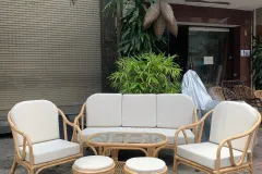 Sofa mây tự nhiên lưng V cho phòng khách