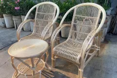 Bàn ghế mây tự nhiên cho không gian sống