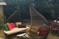 Ghế mây nhựa ngoài trời cho sân vườn, ban công, hồ bơi