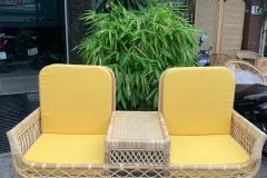 Ghế mây đôi tự nhiên decor