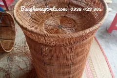 Giỏ trưng trái cây siêu thị đan dây nhựa tròn