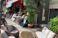 Bàn ghế sofa sò nhựa giả mây hiện đại