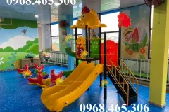 Bộ liên hoàn cầu trượt mầm non, cầu trượt máng xoắn trẻ em