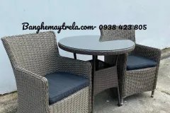 Bàn ghế ăn mây nhựa phòng bếp