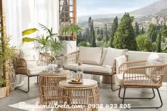 Bàn ghế sofa mây nhựa cho phòng khách tại TP.HCM