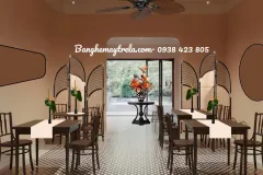 Bình phong mây khung đen hiện đại