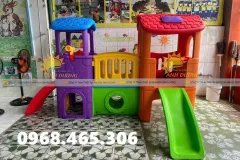 Bộ cầu trượt khối nhà trẻ em, nhà leo cầu trượt trẻ em