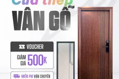 Cửa thép vân gỗ an toàn tại TP.HCM