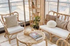 Sofa mây decor phòng khách