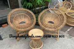 Bàn ghế mây bông sen sang trọng tại TP.HCM