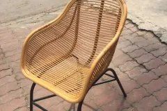 Ghế mây tự nhiên chân sắt hiện đại