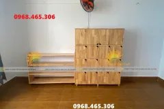 Tủ cặp balo mầm non có cửa, tủ cặp mầm non bằng gỗ