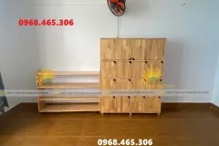 Wooden Kindergarten Backpack Cabinet for Organized Play