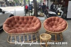 Ghế mây papasan đôi nằm thư giãn