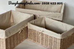 Giỏ đựng đồ chữ nhật mây tre đan
