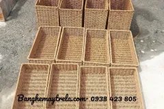 Khay đựng đồ chữ nhật giả mây