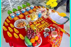 Mâm cúng khởi công tại Cần Thơ