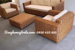 Sofa vuông nhựa giả mây