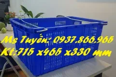 Sọt nhựa nguyên sinh có quai xách, sọt đựng thanh long, sọt dùng trong n