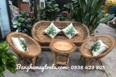 Bộ bàn ghế sen tròn mây tự nhiên