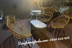 Bàn ghế mây nhựa thiết kế thanh mảnh