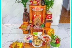 Mâm cúng thần tài – thổ địa giúp kinh doanh phát đạt tại Cần Thơ.