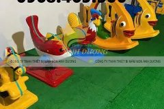 Bập bênh con cá nhựa composite, bập bênh con ngựa mầm non